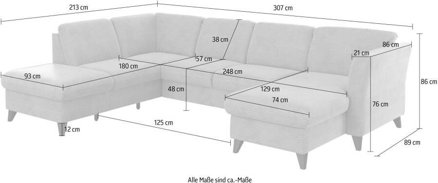 Home affaire Zithoek Trelleborg U-vorm naar keuze met slaapfunctie en bedkist inclusief binnenveringsinterieur - Foto 4