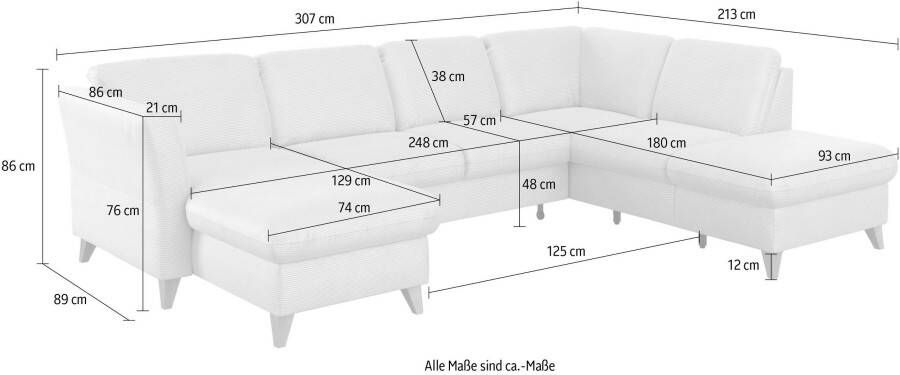 Home affaire Zithoek Trelleborg U-vorm naar keuze met slaapfunctie en bedkist inclusief binnenveringsinterieur - Foto 6