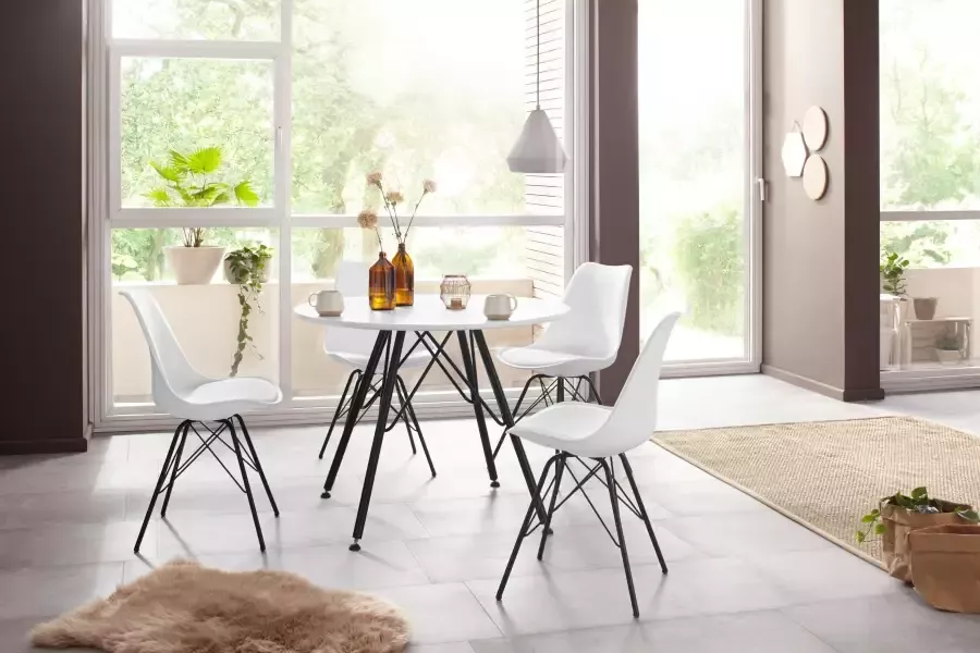 Homexperts Eetkamerstoel Ursel 01 Kuipzitting met zitkussen in imitatieleer (set 2 stuks)
