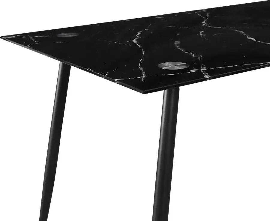 Homexperts Glazen tafel Romeo Breedte 140 cm in marmerlook - Foto 4