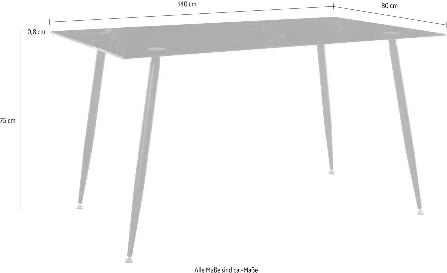 Homexperts Glazen tafel Romeo Breedte 140 cm in marmerlook - Foto 13