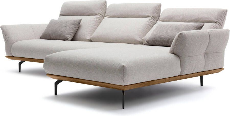 OTTO Creation BY ROLF BENZ Hoekbank Hs.460 Sokkel in walnotenhout onderstel in umbra grijs breedte 318 cm - Foto 6