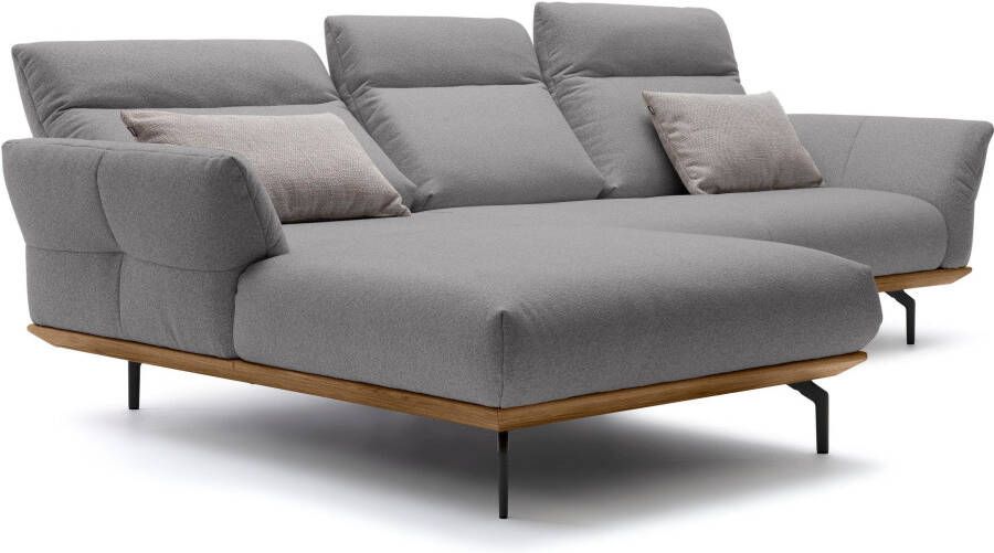 OTTO Creation BY ROLF BENZ Hoekbank Hs.460 Sokkel in walnotenhout onderstel in umbra grijs breedte 298 cm - Foto 5