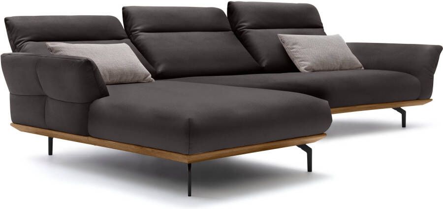 OTTO Creation BY ROLF BENZ Hoekbank Hs.460 Sokkel in walnotenhout onderstel in umbra grijs breedte 338 cm - Foto 7