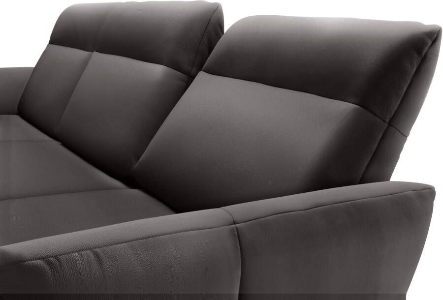 OTTO Creation BY ROLF BENZ Hoekbank Hs.460 Sokkel in walnotenhout onderstel in umbra grijs breedte 338 cm - Foto 4