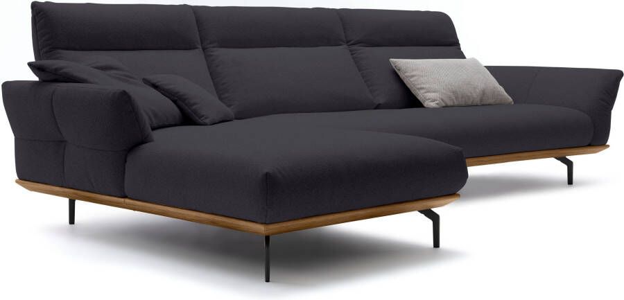 OTTO Creation BY ROLF BENZ Hoekbank Hs.460 Sokkel in walnotenhout onderstel in umbra grijs breedte 338 cm - Foto 6