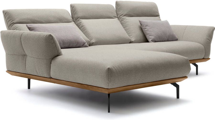 OTTO Creation BY ROLF BENZ Hoekbank Hs.460 Sokkel in walnotenhout onderstel in umbra grijs breedte 298 cm - Foto 6