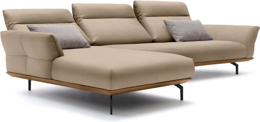 OTTO Creation BY ROLF BENZ Hoekbank Hs.460 Sokkel in walnotenhout onderstel in umbra grijs breedte 338 cm - Foto 6