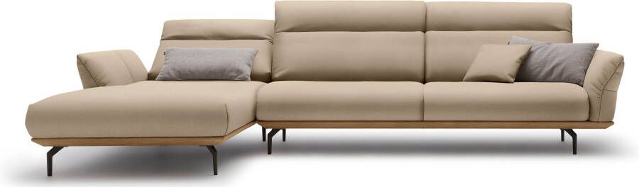 OTTO Creation BY ROLF BENZ Hoekbank Hs.460 Sokkel in walnotenhout onderstel in umbra grijs breedte 338 cm - Foto 10