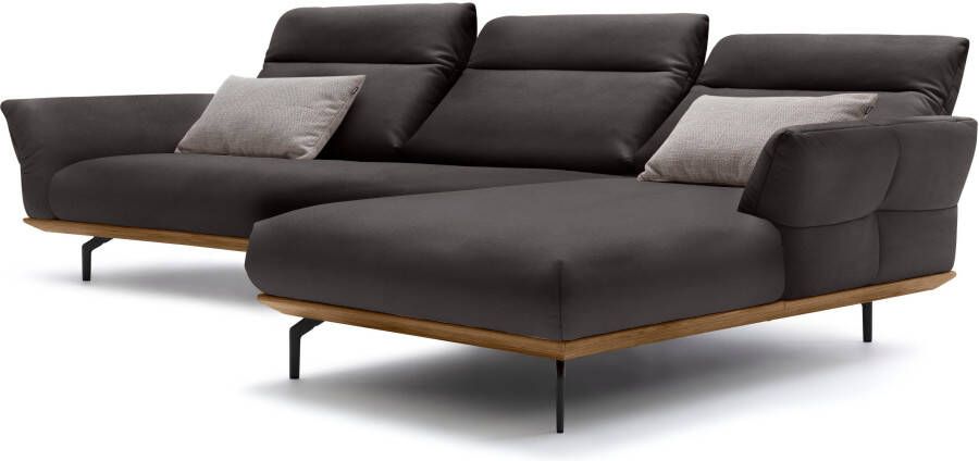 OTTO Creation BY ROLF BENZ Hoekbank Hs.460 Sokkel in walnotenhout onderstel in umbra grijs breedte 338 cm - Foto 7