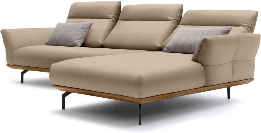 OTTO Creation BY ROLF BENZ Hoekbank Hs.460 Sokkel in walnotenhout onderstel in umbra grijs breedte 298 cm - Foto 9