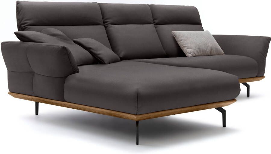 OTTO Creation BY ROLF BENZ Hoekbank Hs.460 Sokkel in walnotenhout onderstel in umbra grijs breedte 298 cm - Foto 6