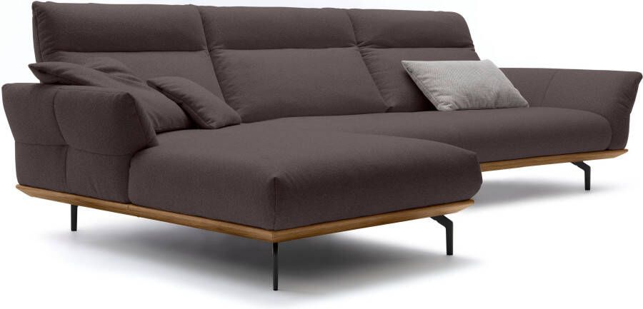 OTTO Creation BY ROLF BENZ Hoekbank Hs.460 Sokkel in walnotenhout onderstel in umbra grijs breedte 338 cm - Foto 5