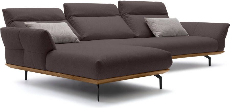 OTTO Creation BY ROLF BENZ Hoekbank Hs.460 Sokkel in walnotenhout onderstel in umbra grijs breedte 338 cm - Foto 6