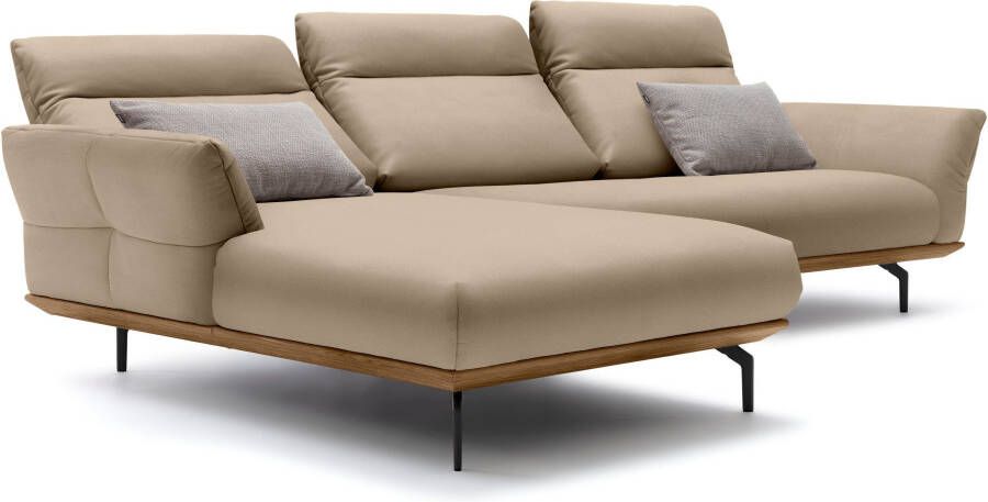 OTTO Creation BY ROLF BENZ Hoekbank Hs.460 Sokkel in walnotenhout onderstel in umbra grijs breedte 318 cm - Foto 7