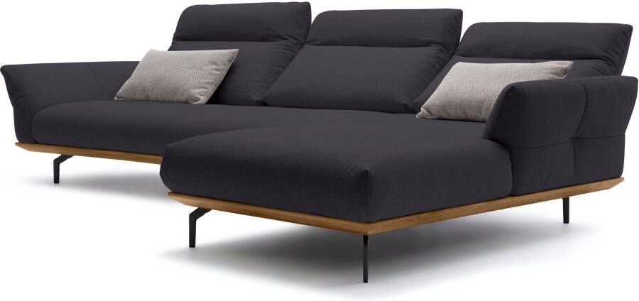 OTTO Creation BY ROLF BENZ Hoekbank Hs.460 Sokkel in walnotenhout onderstel in umbra grijs breedte 338 cm - Foto 7