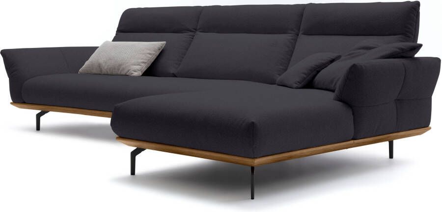 OTTO Creation BY ROLF BENZ Hoekbank Hs.460 Sokkel in walnotenhout onderstel in umbra grijs breedte 338 cm - Foto 6