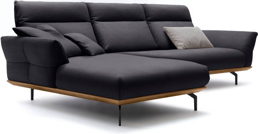 OTTO Creation BY ROLF BENZ Hoekbank Hs.460 Sokkel in walnotenhout onderstel in umbra grijs breedte 318 cm - Foto 6