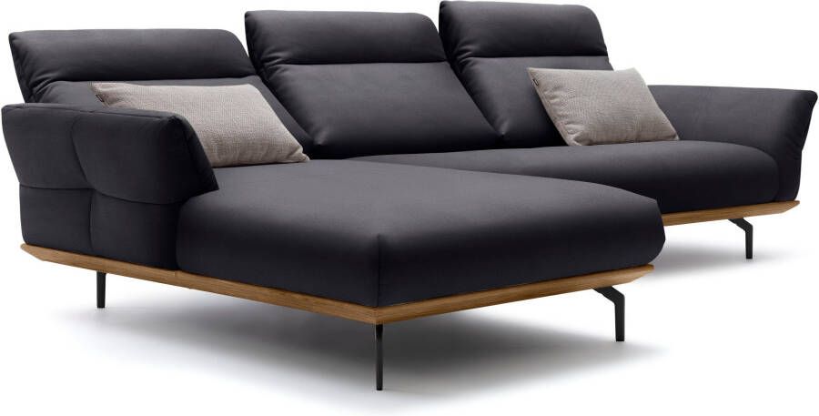 OTTO Creation BY ROLF BENZ Hoekbank Hs.460 Sokkel in walnotenhout onderstel in umbra grijs breedte 318 cm - Foto 7