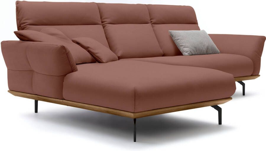 OTTO Creation BY ROLF BENZ Hoekbank Hs.460 Sokkel in walnotenhout onderstel in umbra grijs breedte 298 cm - Foto 6