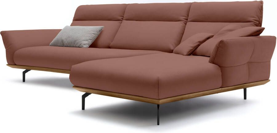 OTTO Creation BY ROLF BENZ Hoekbank Hs.460 Sokkel in walnotenhout onderstel in umbra grijs breedte 338 cm - Foto 6