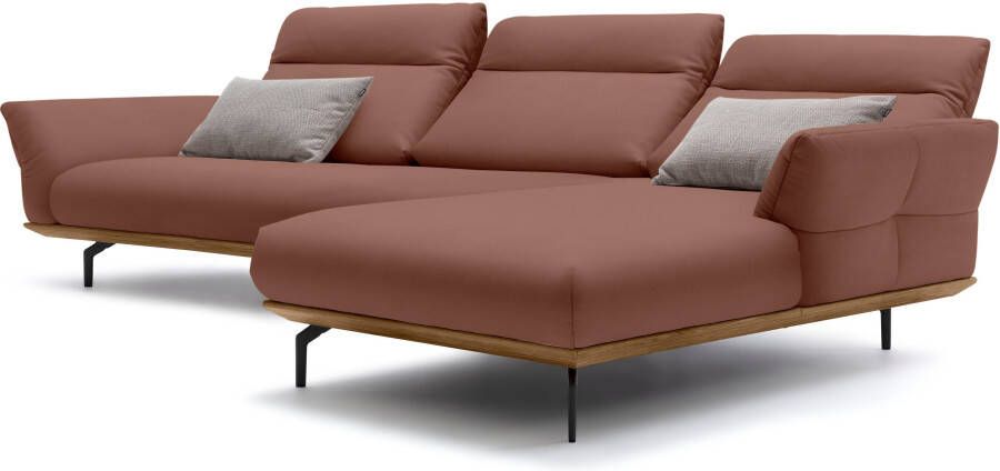 OTTO Creation BY ROLF BENZ Hoekbank Hs.460 Sokkel in walnotenhout onderstel in umbra grijs breedte 338 cm - Foto 7