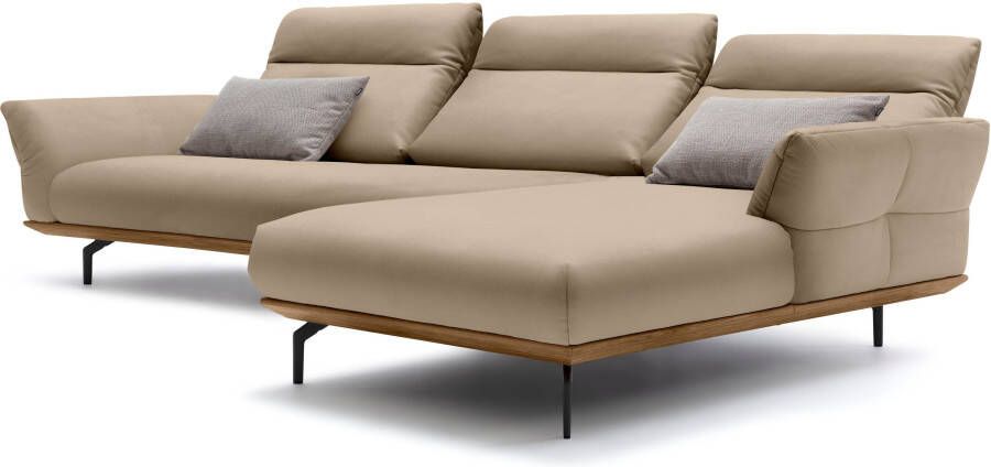 OTTO Creation BY ROLF BENZ Hoekbank Hs.460 Sokkel in walnotenhout onderstel in umbra grijs breedte 338 cm - Foto 6