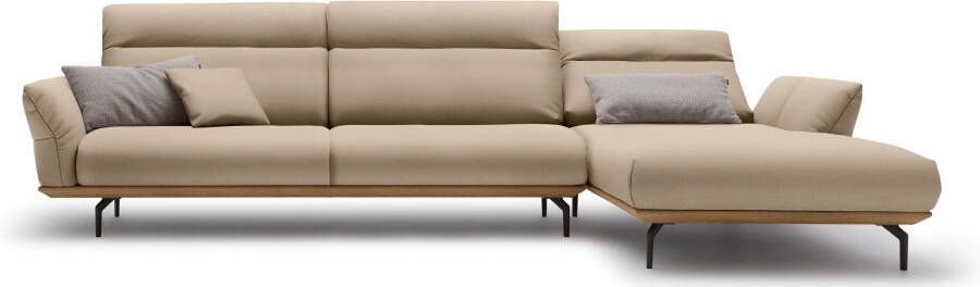 OTTO Creation BY ROLF BENZ Hoekbank Hs.460 Sokkel in walnotenhout onderstel in umbra grijs breedte 338 cm - Foto 11