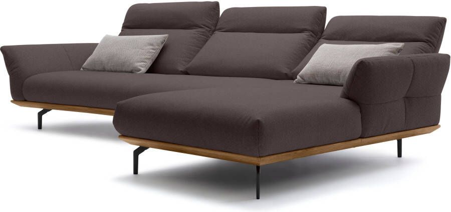 OTTO Creation BY ROLF BENZ Hoekbank Hs.460 Sokkel in walnotenhout onderstel in umbra grijs breedte 338 cm - Foto 6