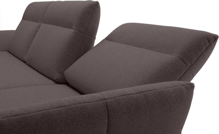 OTTO Creation BY ROLF BENZ Hoekbank Hs.460 Sokkel in walnotenhout onderstel in umbra grijs breedte 338 cm - Foto 13