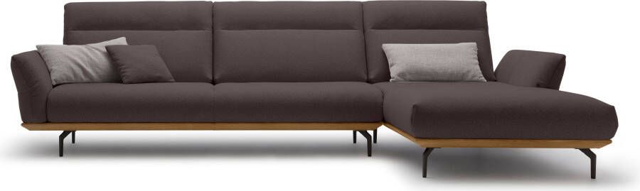 OTTO Creation BY ROLF BENZ Hoekbank Hs.460 Sokkel in walnotenhout onderstel in umbra grijs breedte 338 cm - Foto 11