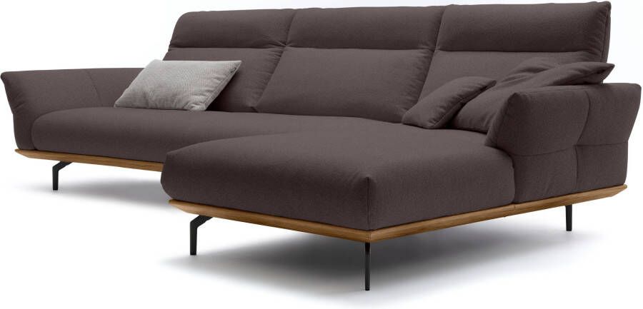 OTTO Creation BY ROLF BENZ Hoekbank Hs.460 Sokkel in walnotenhout onderstel in umbra grijs breedte 338 cm - Foto 5