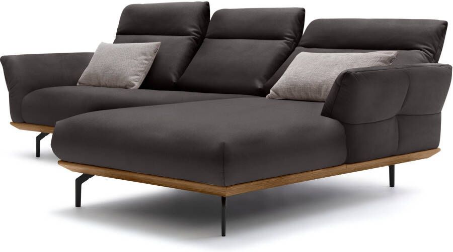 OTTO Creation BY ROLF BENZ Hoekbank Hs.460 Sokkel in walnotenhout onderstel in umbra grijs breedte 298 cm - Foto 7