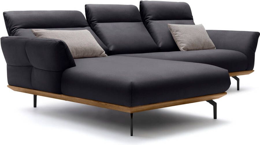 OTTO Creation BY ROLF BENZ Hoekbank Hs.460 Sokkel in walnotenhout onderstel in umbra grijs breedte 298 cm - Foto 6