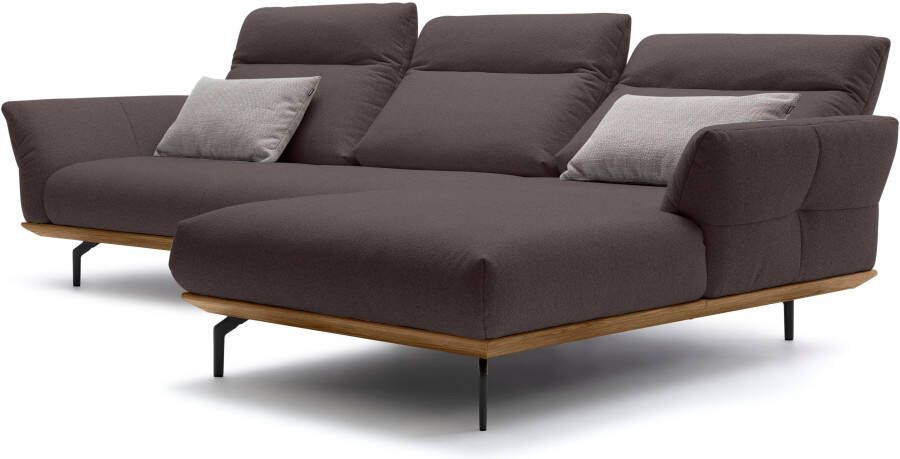 OTTO Creation BY ROLF BENZ Hoekbank Hs.460 Sokkel in walnotenhout onderstel in umbra grijs breedte 318 cm - Foto 7