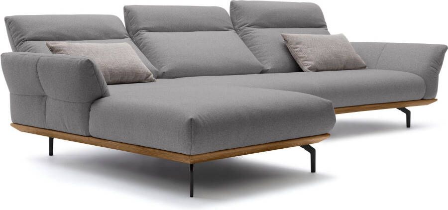 OTTO Creation BY ROLF BENZ Hoekbank Hs.460 Sokkel in walnotenhout onderstel in umbra grijs breedte 338 cm - Foto 6