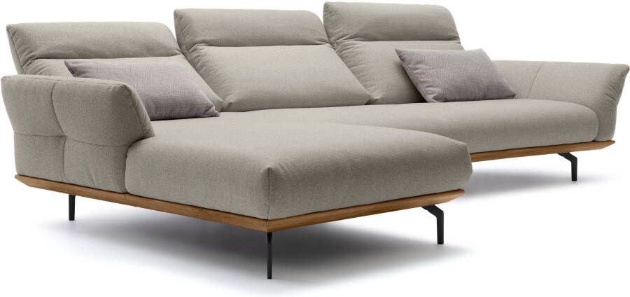 OTTO Creation BY ROLF BENZ Hoekbank Hs.460 Sokkel in walnotenhout onderstel in umbra grijs breedte 338 cm - Foto 6