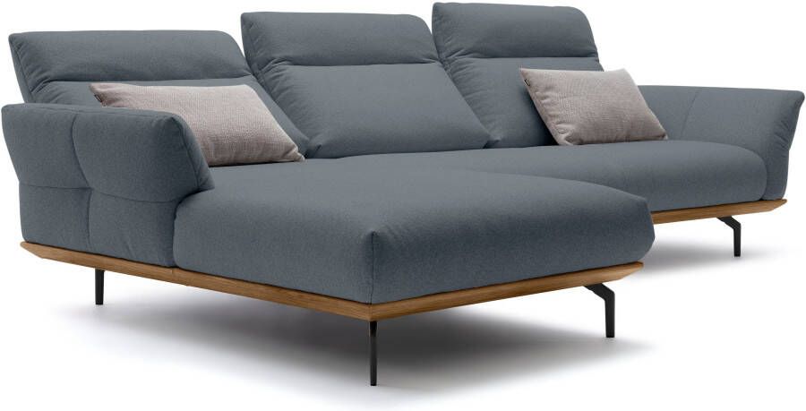 OTTO Creation BY ROLF BENZ Hoekbank Hs.460 Sokkel in walnotenhout onderstel in umbra grijs breedte 318 cm - Foto 5