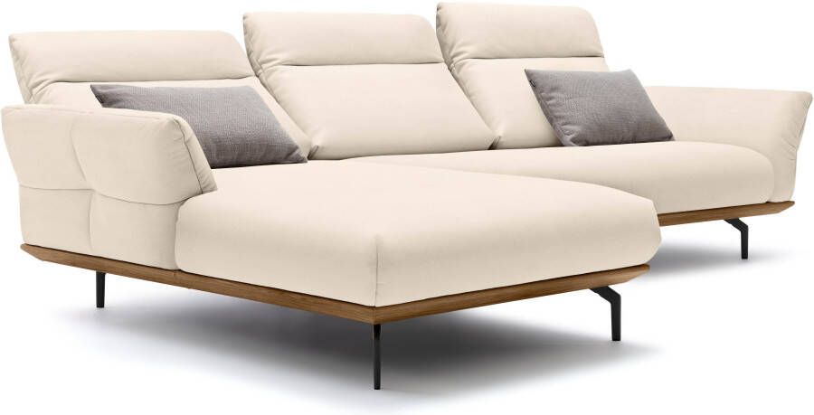 OTTO Creation BY ROLF BENZ Hoekbank Hs.460 Sokkel in walnotenhout onderstel in umbra grijs breedte 318 cm - Foto 6