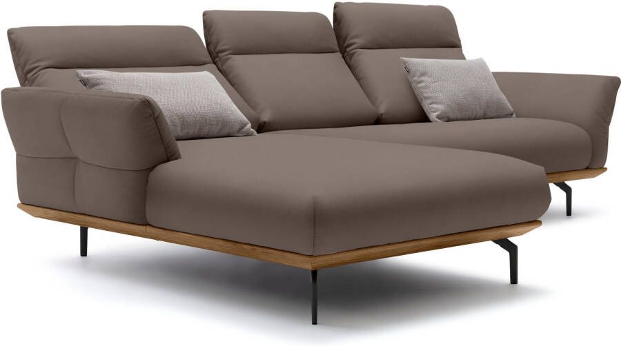 OTTO Creation BY ROLF BENZ Hoekbank Hs.460 Sokkel in walnotenhout onderstel in umbra grijs breedte 298 cm - Foto 6