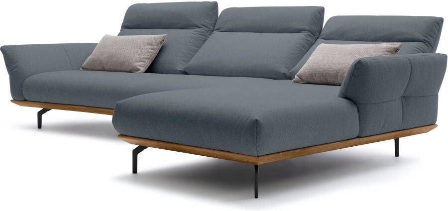 OTTO Creation BY ROLF BENZ Hoekbank Hs.460 Sokkel in walnotenhout onderstel in umbra grijs breedte 338 cm - Foto 5