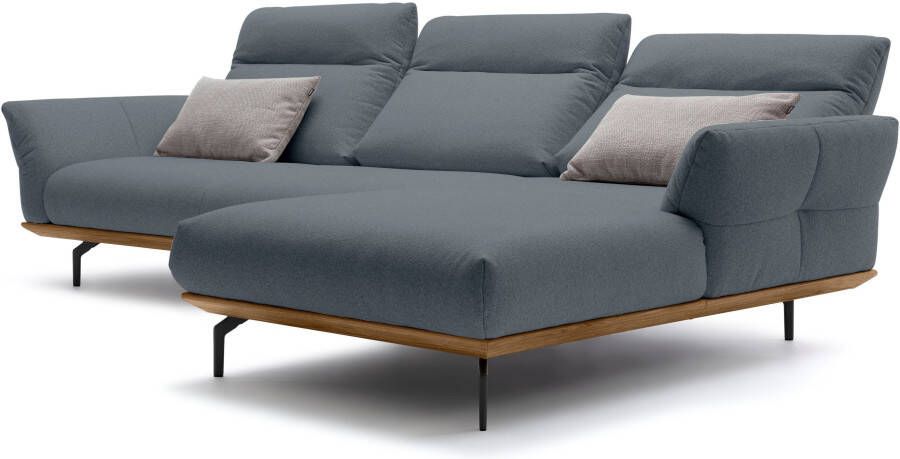 OTTO Creation BY ROLF BENZ Hoekbank Hs.460 Sokkel in walnotenhout onderstel in umbra grijs breedte 318 cm - Foto 6