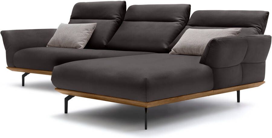 OTTO Creation BY ROLF BENZ Hoekbank Hs.460 Sokkel in walnotenhout onderstel in umbra grijs breedte 318 cm - Foto 7