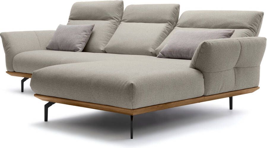 OTTO Creation BY ROLF BENZ Hoekbank Hs.460 Sokkel in walnotenhout onderstel in umbra grijs breedte 298 cm - Foto 7