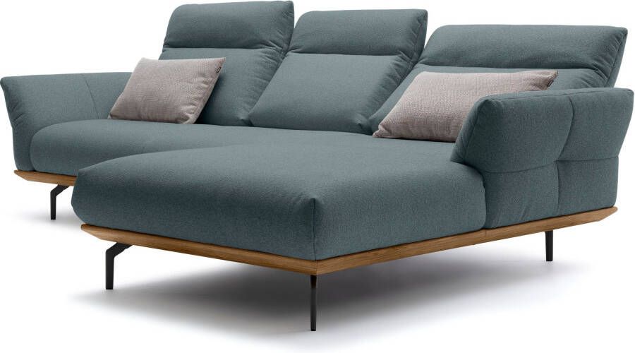 OTTO Creation BY ROLF BENZ Hoekbank Hs.460 Sokkel in walnotenhout onderstel in umbra grijs breedte 298 cm - Foto 6