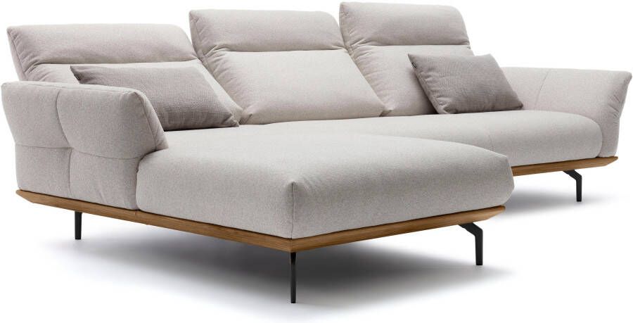 OTTO Creation BY ROLF BENZ Hoekbank Hs.460 Sokkel in walnotenhout onderstel in umbra grijs breedte 318 cm - Foto 6