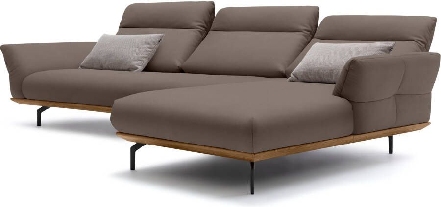 OTTO Creation BY ROLF BENZ Hoekbank Hs.460 Sokkel in walnotenhout onderstel in umbra grijs breedte 338 cm - Foto 7