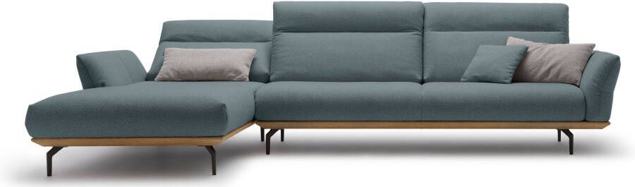 OTTO Creation BY ROLF BENZ Hoekbank Hs.460 Sokkel in walnotenhout onderstel in umbra grijs breedte 338 cm - Foto 9