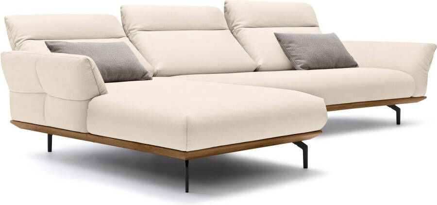 OTTO Creation BY ROLF BENZ Hoekbank Hs.460 Sokkel in walnotenhout onderstel in umbra grijs breedte 338 cm - Foto 6