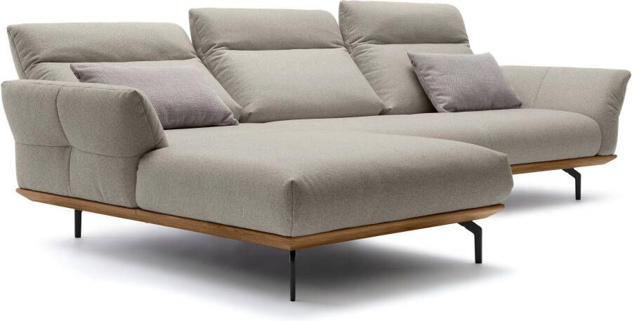 OTTO Creation BY ROLF BENZ Hoekbank Hs.460 Sokkel in walnotenhout onderstel in umbra grijs breedte 318 cm - Foto 6